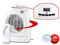 Sichler Haushaltsgeräte Heizlüfter LV-245, 2.000W, Ventilator, Oszillation, Thermostat, Fernb.; Luftkühler, -befeuchter und -reiniger mit Ionisator 