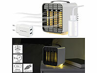 Sichler Haushaltsgeräte Mini-Akku-Luftkühler, 3-stufig, mit Nachtlicht-Funktion & USB-Netzteil; Luftkühler, -befeuchter und -reiniger mit Ionisator Luftkühler, -befeuchter und -reiniger mit Ionisator 