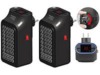 Sichler Haushaltsgeräte 2 Mini-Steckdosen-Heizlüfter, Timer, 2 Geschwindigkeits-Stufen, 350 W; Öl-Radiatoren Öl-Radiatoren