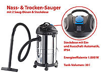 Sichler Haushaltsgeräte Nass & Trocken-Multi-Sauger, Edelstahlbehälter, Steckdose, 1000W, 30l