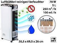 Sichler Haushaltsgeräte 3in1-Luftkühler mit Luftreiniger und Luftbefeuchter LW-460, 70 Watt