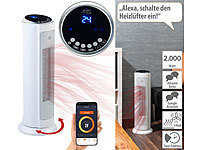 Sichler Haushaltsgeräte WLAN-Keramik-Heizlüfter, kompatibel zu Amazon Alexa & Google Assistant; Luftkühler, -befeuchter und -reiniger mit Ionisator 