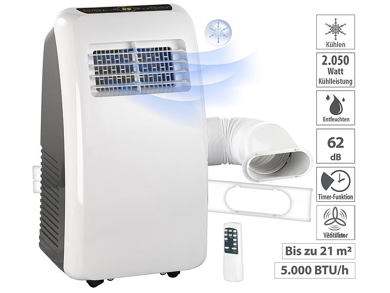 Sichler Mini Split Klimaanlage: Mobile Split-Klimaanlage,  Entfeuchterfunktion, WLAN & App, 5.000 BTU/h (Mobile Split Klima)
