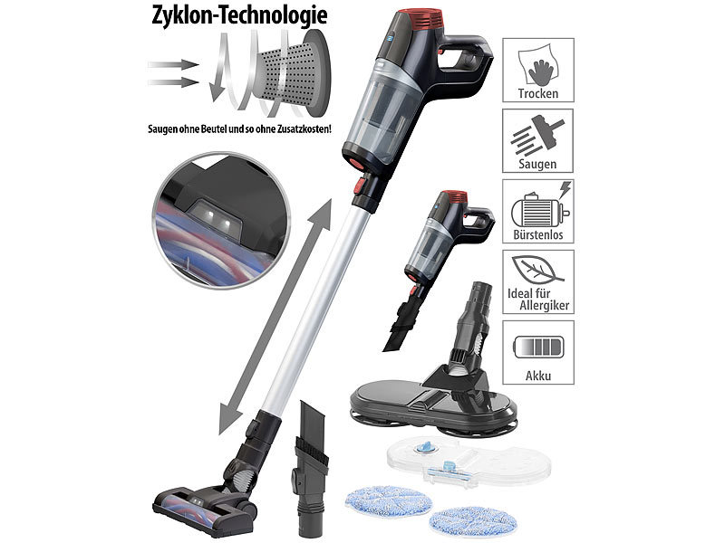 ; Akku-Zyklon-Hand- & Boden-Staubsauger Akku-Zyklon-Hand- & Boden-Staubsauger 