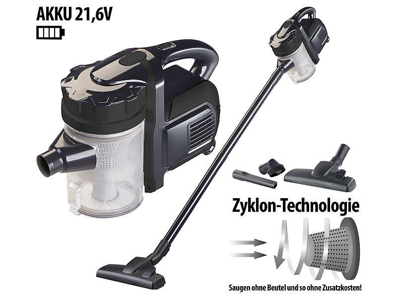 ; Zyklon-Staubsauger, Akku-Zyklon-Hand- & Boden-Staubsauger mit Kehr- & Wischfunktion 
