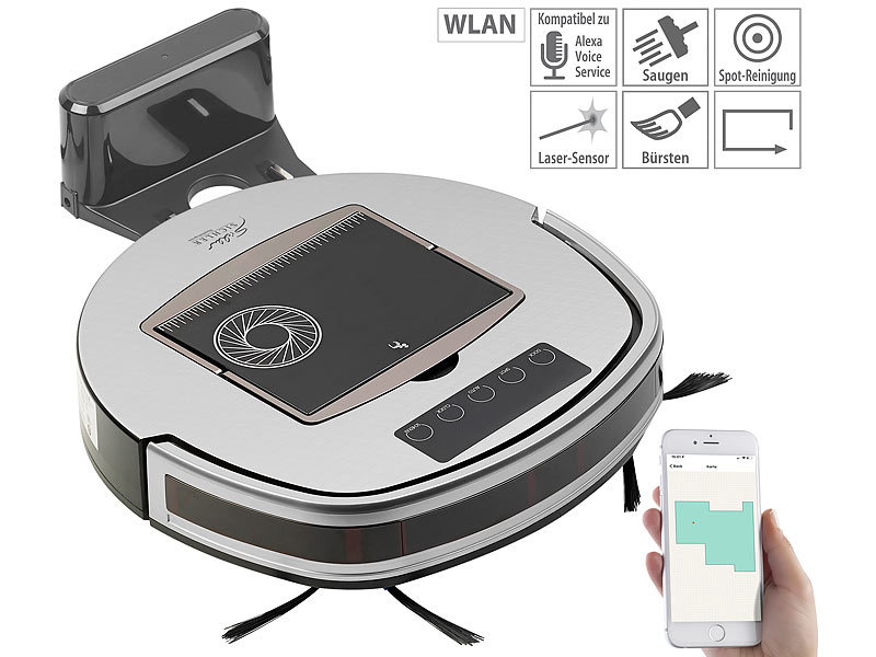 ; Staubsaug-Roboter, 2in1-Staubsaug- & Bodenwisch-RoboterWLAN-Staubsaugroboter, kompatibel mit Amazon Alexa Staubsaug-Roboter, 2in1-Staubsaug- & Bodenwisch-RoboterWLAN-Staubsaugroboter, kompatibel mit Amazon Alexa Staubsaug-Roboter, 2in1-Staubsaug- & Bodenwisch-RoboterWLAN-Staubsaugroboter, kompatibel mit Amazon Alexa 