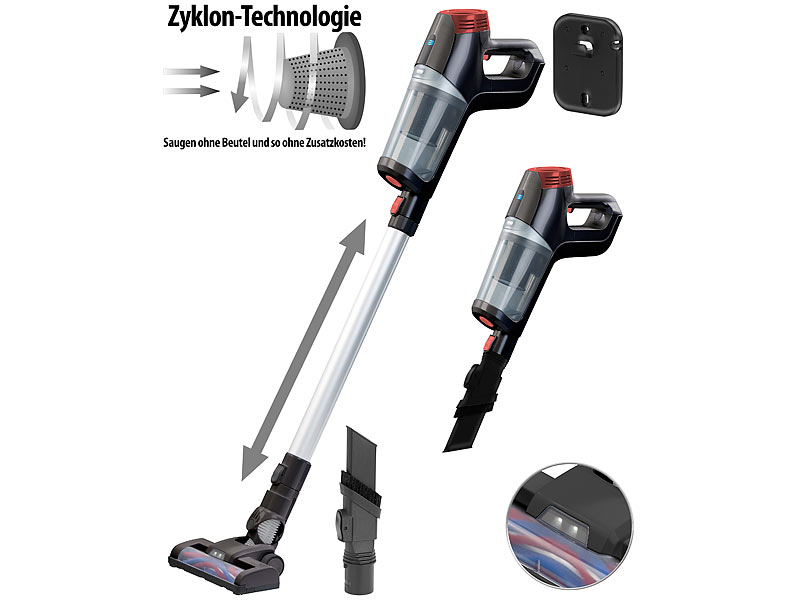 ; Zyklon-Staubsauger, Akku-Zyklon-Hand- & Boden-Staubsauger mit Kehr- & Wischfunktion Zyklon-Staubsauger, Akku-Zyklon-Hand- & Boden-Staubsauger mit Kehr- & Wischfunktion 