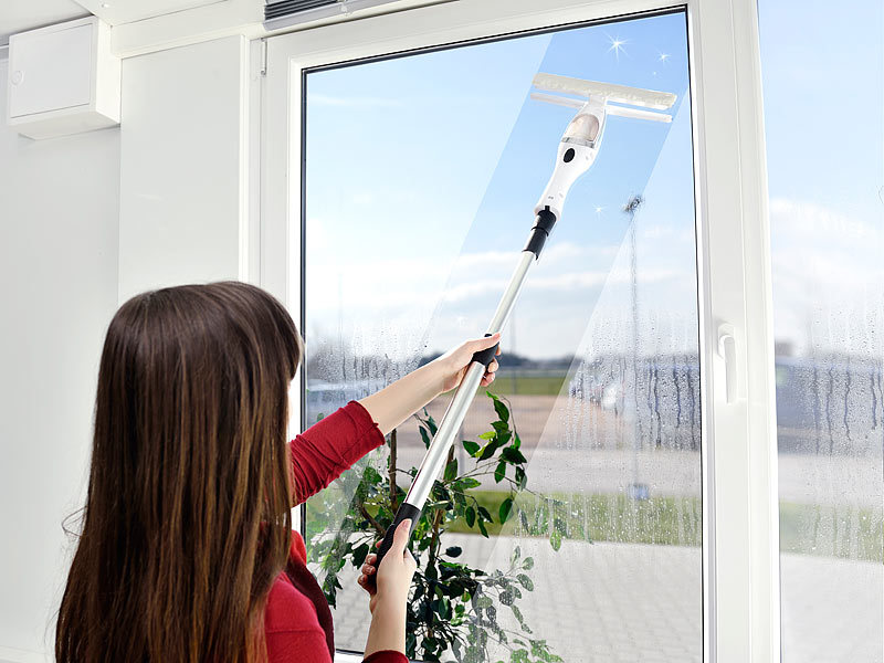 Sichler Haushaltsgeräte Nettoyeur de vitres avec manche télescopique et  vaporisateur