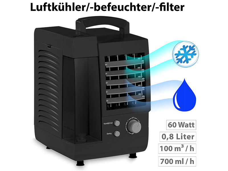 ; Luftkühler, -befeuchter und -reiniger mit Ionisator Luftkühler, -befeuchter und -reiniger mit Ionisator Luftkühler, -befeuchter und -reiniger mit Ionisator 