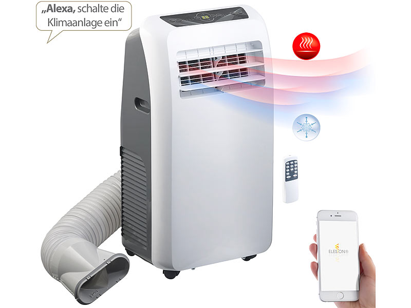 Sichler Haushaltsgeräte Klimaanlage, Heiz-Funktion, 12.000 BTU/h, 3.500 W,  WLAN, App-Steuerung