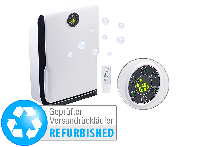 ; Multi-Stufen-Luftreiniger mit Filtern, Ionisator,en UV, WLAN & Apps 