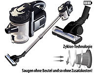 Sichler Haushaltsgeräte 2in1-Akku-Zyklon-Staubsauger BHS-400.ak mit rotierender Bürste, 25,2V; Fensterputz-Roboter