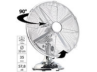 Sichler Haushaltsgeräte Vollmetall-Tisch-Ventilator im Retro-Look, Oszillation, 35 W, Ø 30 cm