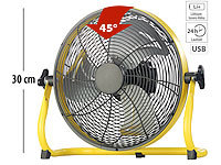 Sichler Haushaltsgeräte Akku-Vollmetall-Bodenventilator, bis 1.200 U/Min., 30 cm, 15 Ah, IPX4