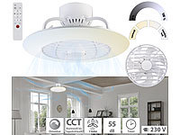 Sichler Haushaltsgeräte 2in1-Deckenleuchte & Ventilator mit Fernbedienung, CCT-LEDs, Ø 30 cm