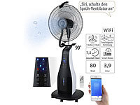 Sichler Haushaltsgeräte Stand-Sprühnebel-Ventilator mit Oszillation, WLAN, App, Timer, 80 Watt