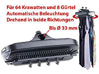 Sichler Haushaltsgeräte Elektrischer Krawattenhalter für 64 Krawatten & 8 Gürtel, beleuchtet