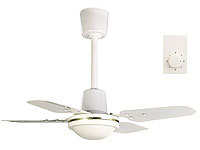 Sichler Haushaltsgeräte Kompakter Deckenventilator, 4 Metallflügel, 3 Stufen, Ø 61 cm, 70 Watt