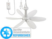 Sichler Haushaltsgeräte Mobiler Decken-Ventilator mit 6 Flügeln, Timer, Versandrückläufer; Deckenventilatoren mit Lampe Deckenventilatoren mit Lampe 