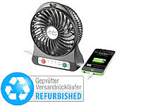 Sichler Haushaltsgeräte 3in1-Akku-Tisch-Ventilator Versandrückläufer; Mini-Akku-Luftkühler mit Nachtlicht-Funktion 