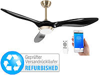 Sichler Haushaltsgeräte 2in1-WLAN-Deckenventilator & LED-Lampe, Versandrückläufer; Mobile Deckenventilatoren Mobile Deckenventilatoren 