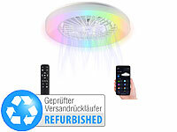 Sichler Haushaltsgeräte 2in1-WLAN-Deckenleuchte & Ventilator, RGB-CCT-LEDs, Versandrückläufer; Mobile Deckenventilatoren 