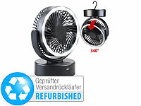 Sichler Haushaltsgeräte 3in1-Akku-Camping-Ventilator; LED-Licht, Versandrückläufer