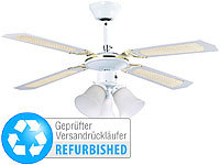 Sichler Haushaltsgeräte Deckenventilator VT-696 mit weißen Holzflügeln (Versandrückläufer); Mobile Deckenventilatoren Mobile Deckenventilatoren 