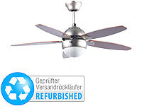 Sichler Haushaltsgeräte Deckenventilator mit Holzflügeln und Beleuchtung (Versandrückläufer); Mobile Deckenventilatoren Mobile Deckenventilatoren 