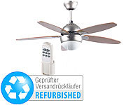 Sichler Haushaltsgeräte Deckenventilator mit Holzflügeln & Licht, Ø 92 cm (Versandrückläufer)