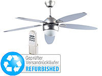 Sichler Haushaltsgeräte Deckenventilator mit Holzflügel, Licht, Fernbedienung, Ø 132 cm (ref.)