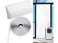 Sichler Haushaltsgeräte Universal-Schiebetür-Abdichtung für mobile Klimaanlagen, Klettband; Abluft Fensterdurchführung für Klimaanlagen Abluft Fensterdurchführung für Klimaanlagen 