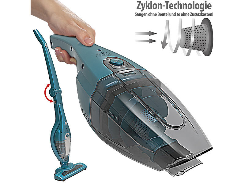 ; Akku-Zyklon-Hand- & Boden-Staubsauger 