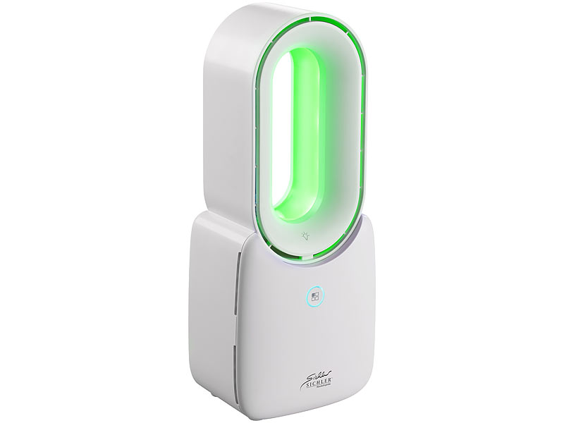 Sichler Haushaltsgeräte Rotorloser Tisch-Ventilator mit Akku & LED-Licht,  Versandrückläufer