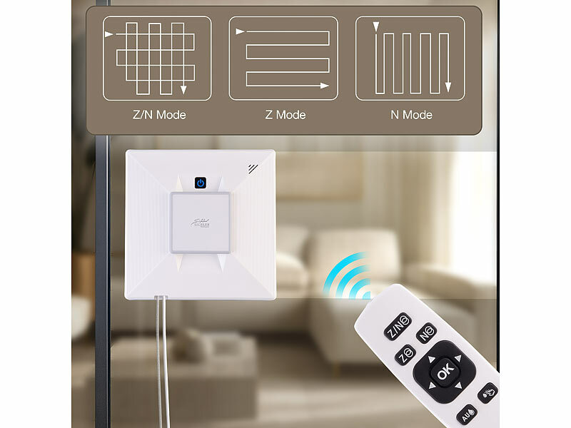 ; WLAN-Fensterputzroboter mit Doppel-Sprühfunktion, Powerstation-Betrieb und App WLAN-Fensterputzroboter mit Doppel-Sprühfunktion, Powerstation-Betrieb und App WLAN-Fensterputzroboter mit Doppel-Sprühfunktion, Powerstation-Betrieb und App 